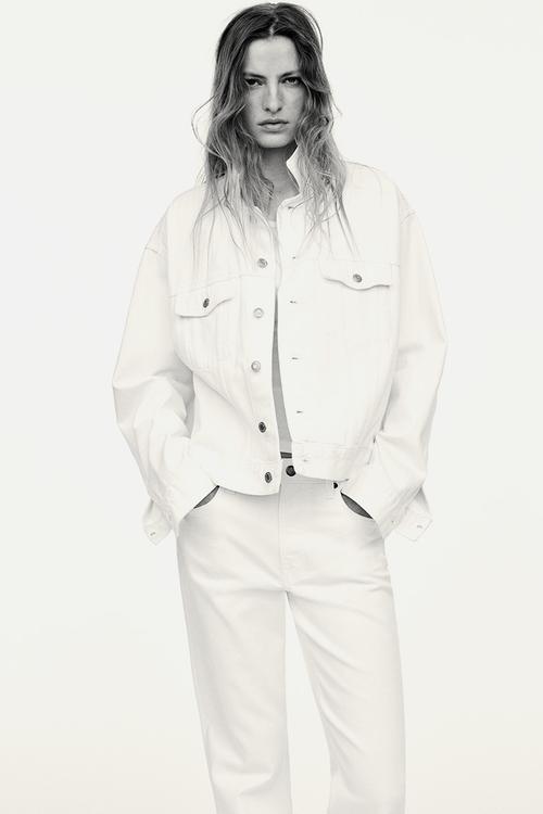 Flared high jeans - white