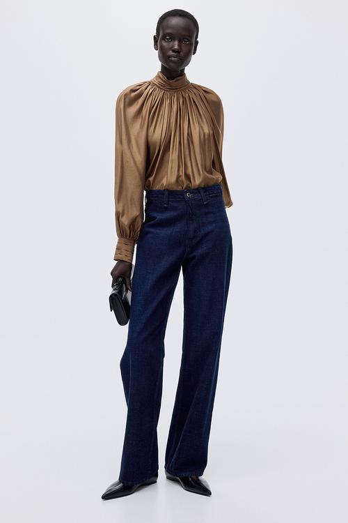 Straight high jeans - dark denim blue
