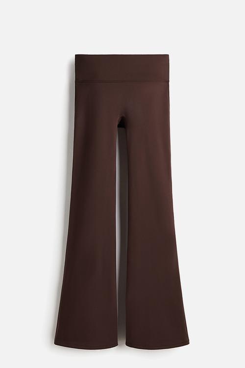 Flared fleece sports leggings with softmove? - warm brown