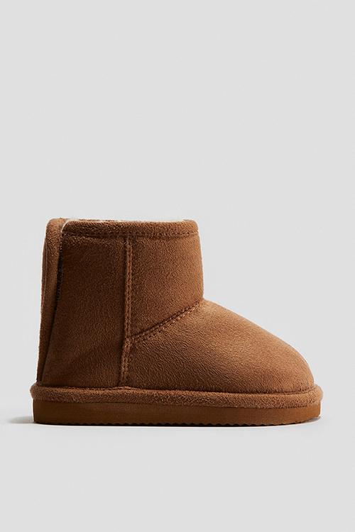 Fluffy-lined boots - light brown