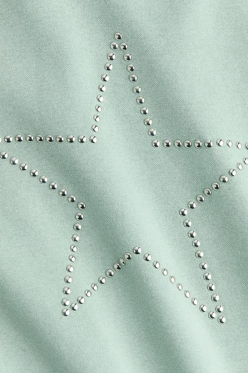 Motif-detail sweatshirt - mint green/star