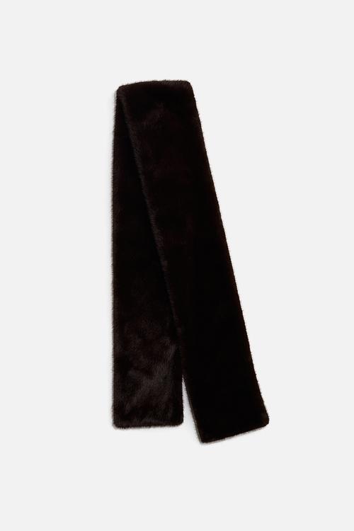 Fluffy scarf - dark brown