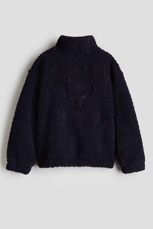 Appliqu?d teddy jacket - navy blue/chicago bulls