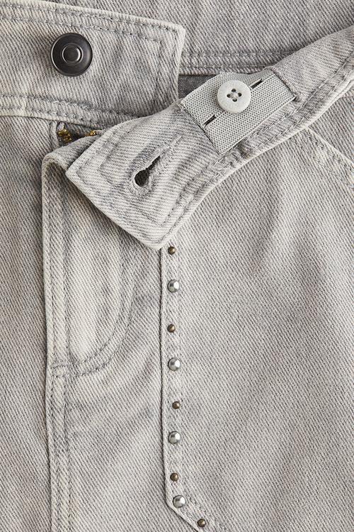 Studded denim skirt - light grey