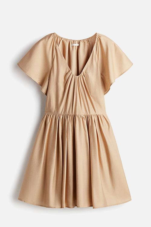 Flared-skirt dress - beige