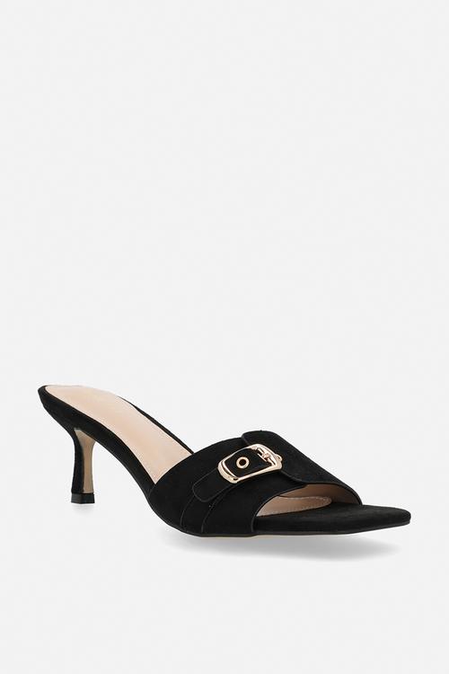 Caisyn open toe stiletto heel mule - black 