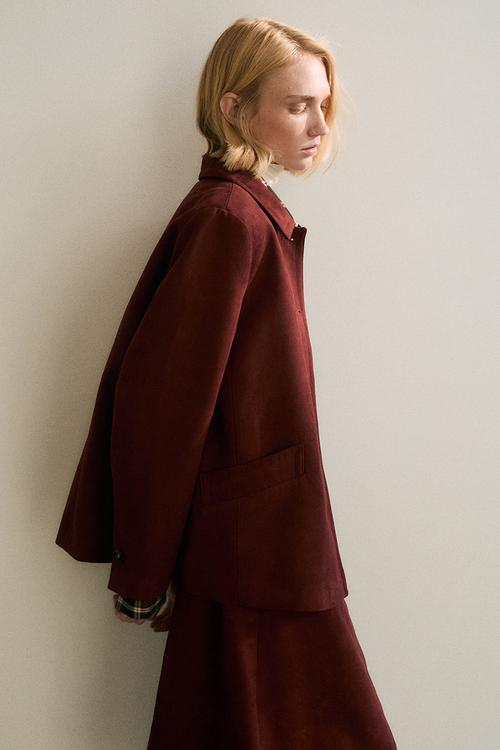 Collared jacket - dark red