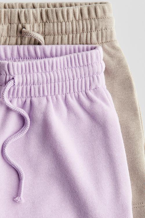 2-pack sweatshorts - light purple/beige