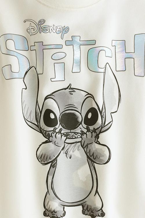 Oversized printed sweatshirt - cream/stitch