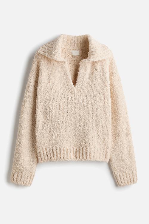 Oversized collared jumper - light beige