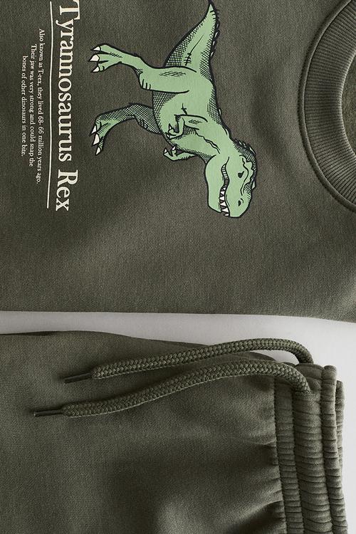 2-piece sweatshirt set - dark khaki green/t. rex