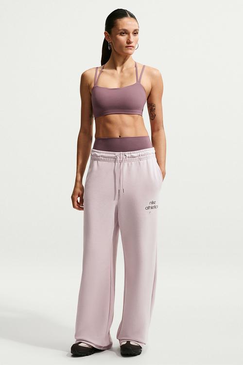W Nk Phnx Flc Hr Pant Wd Gls - Platinum Violet