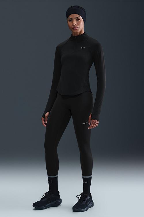 W Nk Tempo Swsh Hbr Df Hz Top - Black/White