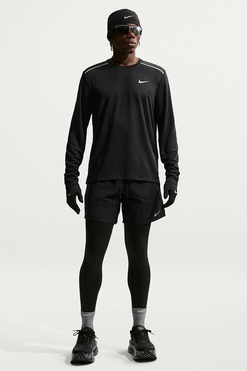 M NK DF UV MILER LS TOP - Black