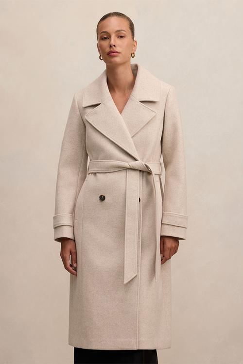 Sandy belted coat in mink marle