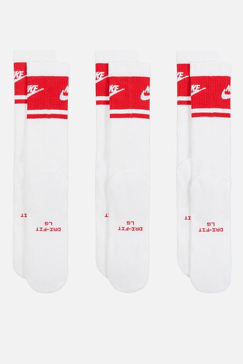 Everyday Elevated Crew Socks (3 Pairs) - White/Red