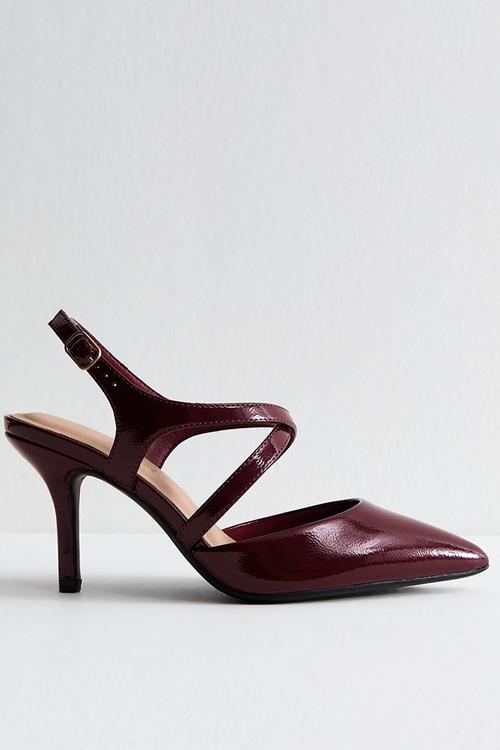 Wide fit tycoon stiletto heel - burgundy