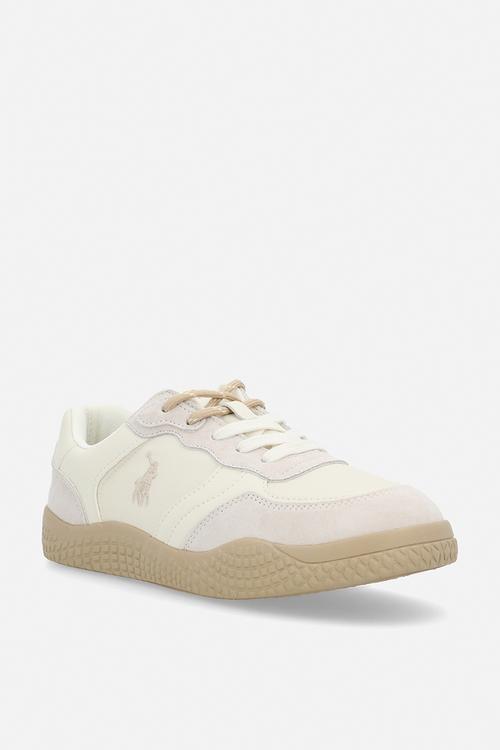 Double lace colour block sneaker - stone