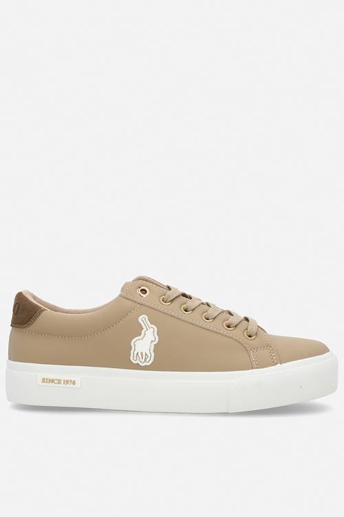 Rubberised platform sneaker - stone