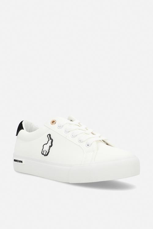 Rubberised platform sneaker - white