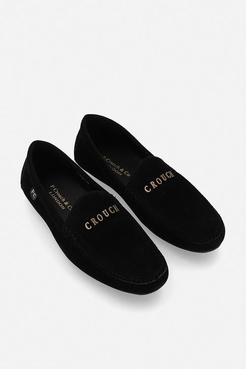 Crouch suede slip on- Black Suede