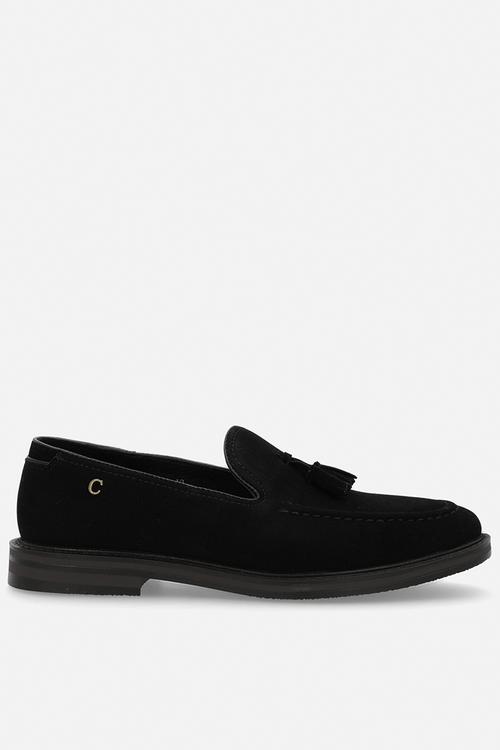 Tassel slip on - black suede