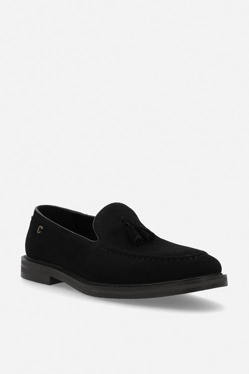 Tassel slip on - black suede