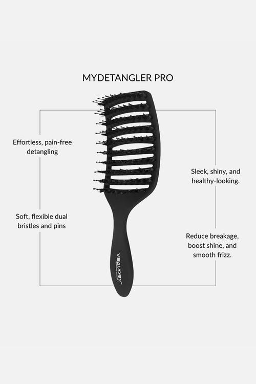 myDetangler Pro Hair Brush - Black