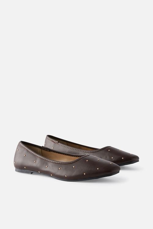 Frankie ballet-ecru choc studd