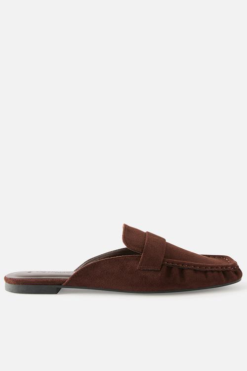 Taylor Loafer Mule - choc texture.