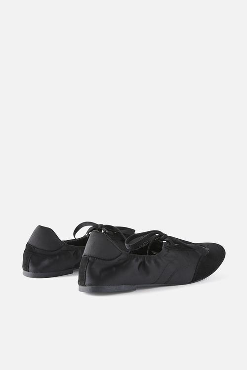 Harley Ruched Ballet - black satin.