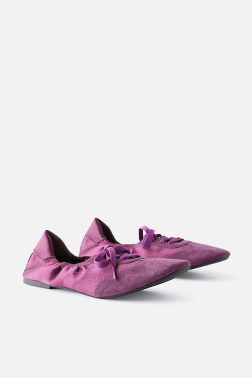 Harley Ruched Ballet - berry satin.