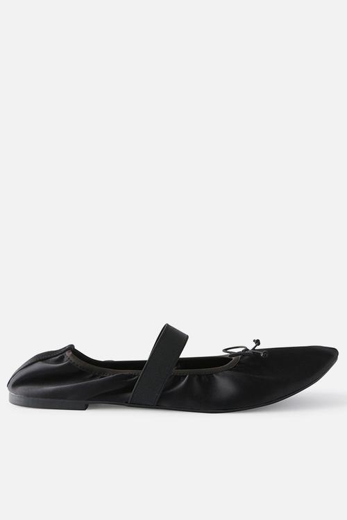 Remy ruched ballet - black satin