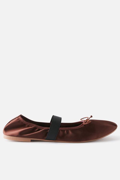 Remy ruched ballet - choc satin