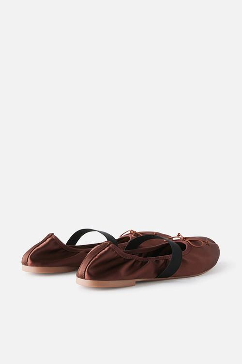 Remy ruched ballet - choc satin