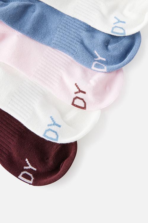 Body low cut sneaker socks 5 pack - choc plum multi