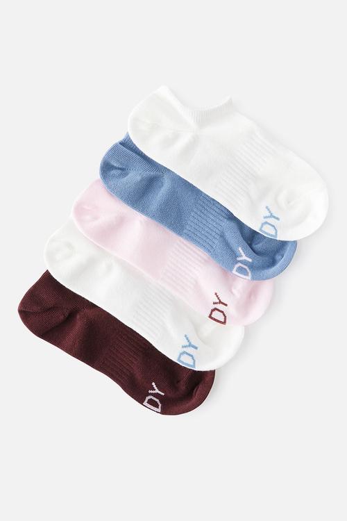 Body low cut sneaker socks 5 pack - choc plum multi