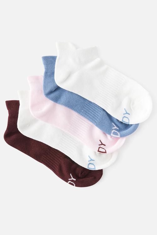 Body 5pk ankle sport sock - choc plum multi