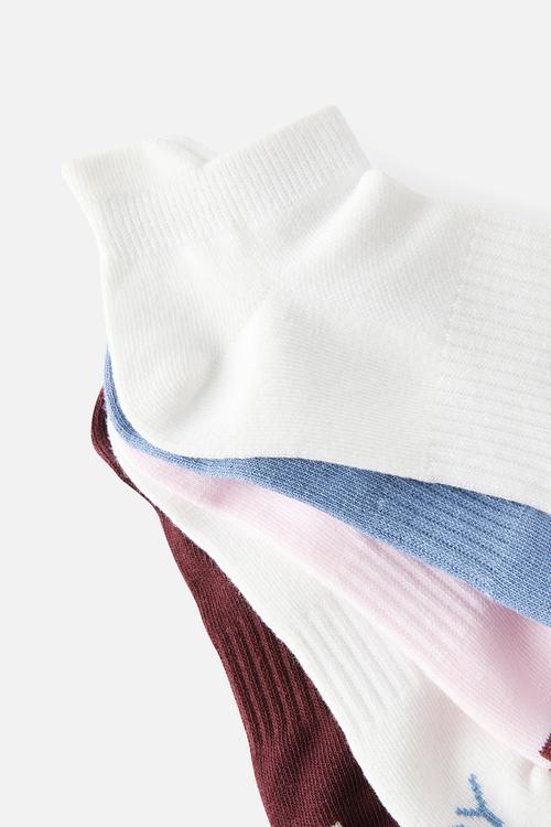 Body 5pk ankle sport sock - choc plum multi