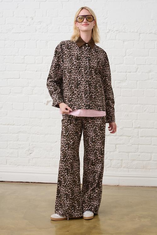 Roxy Wide Leg Jeans - Pink Animal