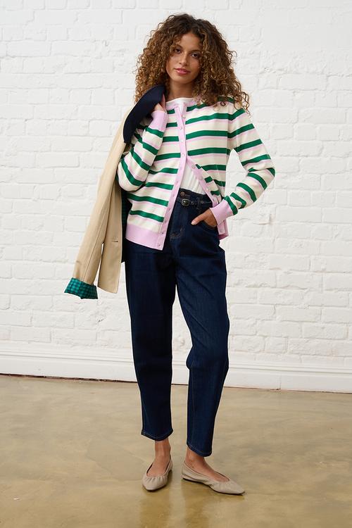 Lightweight Cardigan in Heritage Stripe - Multi