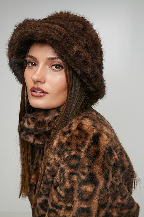 Cosette Faux Fur Hat - Brown