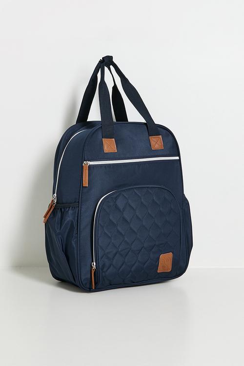 Baby Nappy Bag Navy Squiggle - blue
