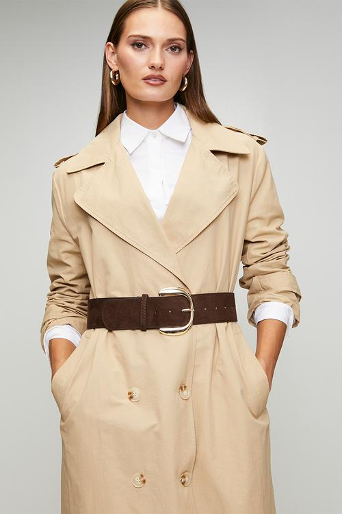 Bellatrix Wide Suded Belt - Brown