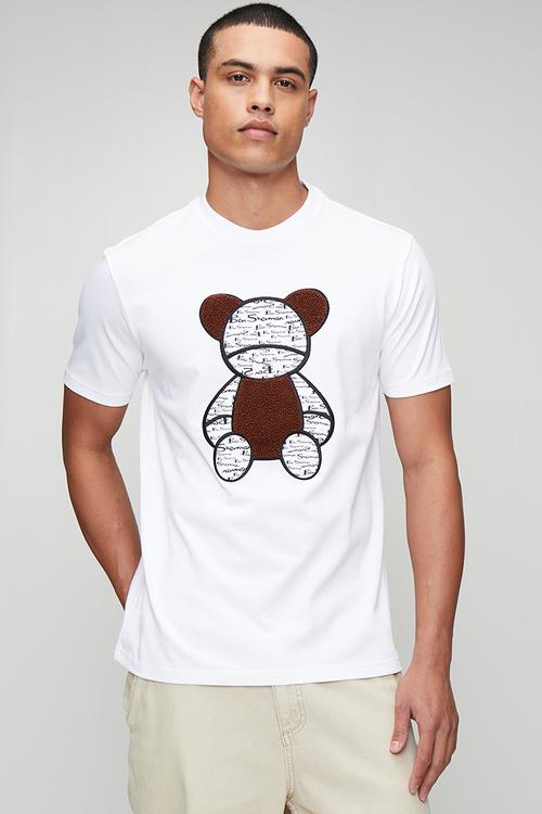Ben Bear Chenille Fur 260g Tee-Shirt - White