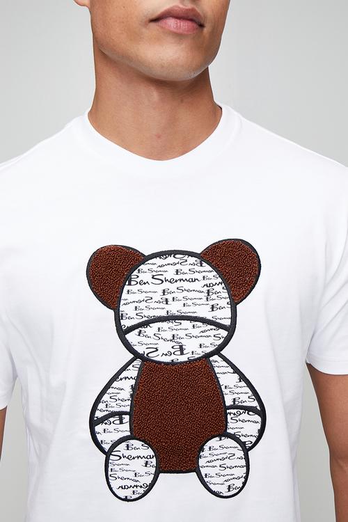 Ben Bear Chenille Fur 260g Tee-Shirt - White