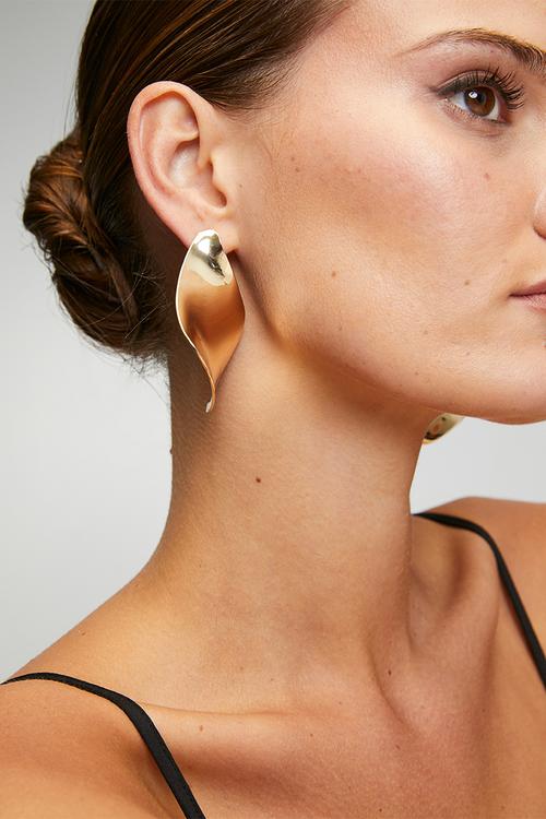 Dixie Abstract Diamond Shape Pin Earrings - Gold