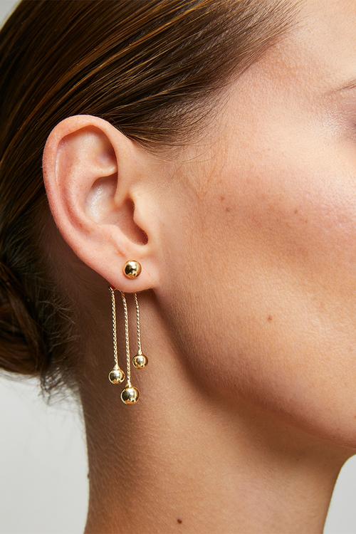 Fable Sphere Drop Pin Earrings - Gold