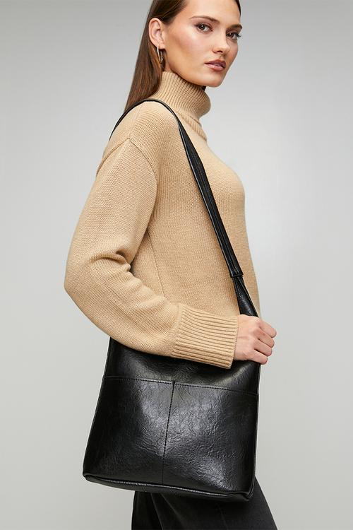 Amelie Double Strap Shopper - Black