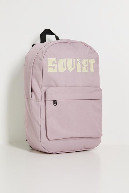 TECHNO Nylon Backpack - Mono Contrast Embroidery - LT PINK/CREAM